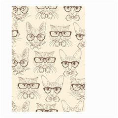 Seamless Pattern Hand Drawn Cats With Hipster Accessories Small Garden Flag (two Sides) by Vaneshart