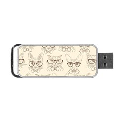 Seamless Pattern Hand Drawn Cats With Hipster Accessories Portable Usb Flash (two Sides) by Vaneshart