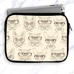 Seamless Pattern Hand Drawn Cats With Hipster Accessories Apple Ipad 2/3/4 Zipper Cases by Vaneshart