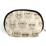 Seamless Pattern Hand Drawn Cats With Hipster Accessories Accessory Pouch (Medium) Front