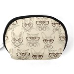 Seamless Pattern Hand Drawn Cats With Hipster Accessories Accessory Pouch (Medium) Back