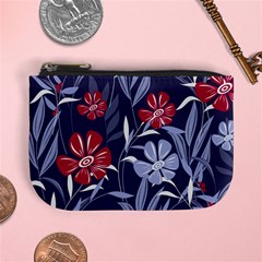 Abstract Seamless Pattern With Colorful Tropical Leaves Flowers Purple Mini Coin Purse by Vaneshart