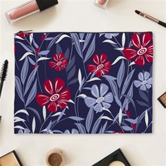 Abstract Seamless Pattern With Colorful Tropical Leaves Flowers Purple Cosmetic Bag (xl) by Vaneshart