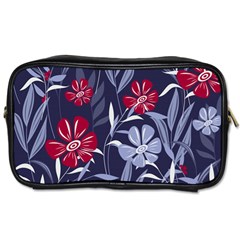 Abstract Seamless Pattern With Colorful Tropical Leaves Flowers Purple Toiletries Bag (one Side) by Vaneshart