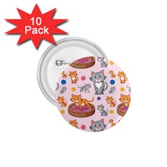 Cat Seamless Pattern 1 75  Buttons (10 Pack) by Vaneshart