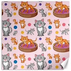 Cat Seamless Pattern Canvas 12  X 12  by Vaneshart