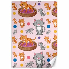 Cat Seamless Pattern Canvas 12  X 18  by Vaneshart