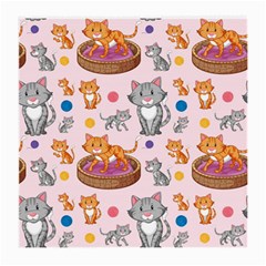 Cat Seamless Pattern Medium Glasses Cloth by Vaneshart