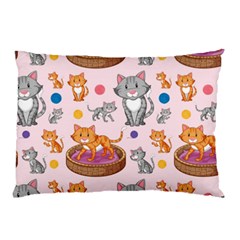 Cat Seamless Pattern Pillow Case by Vaneshart