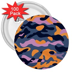 Camouflage Background Textile Uniform Seamless Pattern 3  Buttons (100 Pack)  by Vaneshart