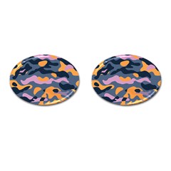 Camouflage Background Textile Uniform Seamless Pattern Cufflinks (oval) by Vaneshart