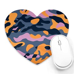 Camouflage Background Textile Uniform Seamless Pattern Heart Mousepads by Vaneshart