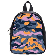 Camouflage Background Textile Uniform Seamless Pattern School Bag (small) by Vaneshart