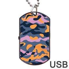 Camouflage Background Textile Uniform Seamless Pattern Dog Tag Usb Flash (two Sides) by Vaneshart