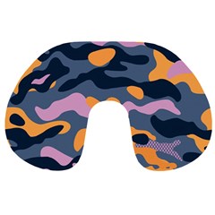 Camouflage Background Textile Uniform Seamless Pattern Travel Neck Pillow by Vaneshart