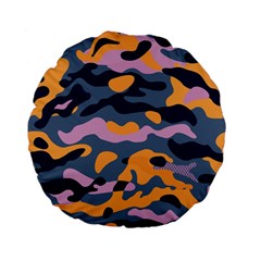 Camouflage Background Textile Uniform Seamless Pattern Standard 15  Premium Flano Round Cushions by Vaneshart