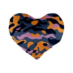 Camouflage Background Textile Uniform Seamless Pattern Standard 16  Premium Flano Heart Shape Cushions Front