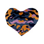 Camouflage Background Textile Uniform Seamless Pattern Standard 16  Premium Flano Heart Shape Cushions Back