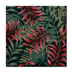 Trending Abstract Seamless Pattern With Colorful Tropical Leaves Plants Green Tile Coaster by Vaneshart