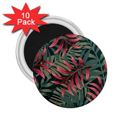 Trending Abstract Seamless Pattern With Colorful Tropical Leaves Plants Green 2 25  Magnets (10 Pack)  by Vaneshart