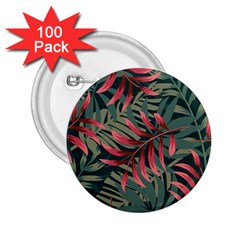 Trending Abstract Seamless Pattern With Colorful Tropical Leaves Plants Green 2 25  Buttons (100 Pack)  by Vaneshart