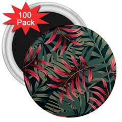 Trending Abstract Seamless Pattern With Colorful Tropical Leaves Plants Green 3  Magnets (100 Pack) by Vaneshart