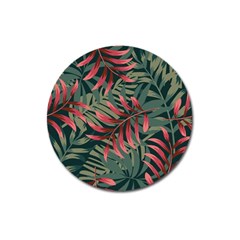 Trending Abstract Seamless Pattern With Colorful Tropical Leaves Plants Green Magnet 3  (round) by Vaneshart