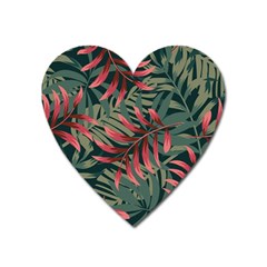 Trending Abstract Seamless Pattern With Colorful Tropical Leaves Plants Green Heart Magnet by Vaneshart