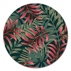 Trending Abstract Seamless Pattern With Colorful Tropical Leaves Plants Green Magnet 5  (round) by Vaneshart