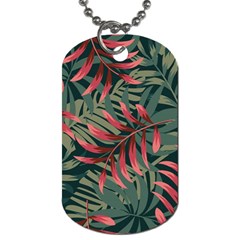 Trending Abstract Seamless Pattern With Colorful Tropical Leaves Plants Green Dog Tag (one Side) by Vaneshart