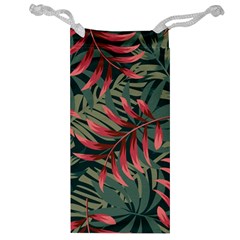 Trending Abstract Seamless Pattern With Colorful Tropical Leaves Plants Green Jewelry Bag by Vaneshart