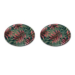 Trending Abstract Seamless Pattern With Colorful Tropical Leaves Plants Green Cufflinks (oval) by Vaneshart