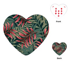 Trending Abstract Seamless Pattern With Colorful Tropical Leaves Plants Green Playing Cards Single Design (heart) by Vaneshart