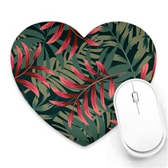 Trending Abstract Seamless Pattern With Colorful Tropical Leaves Plants Green Heart Mousepads by Vaneshart