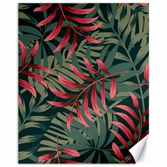 Trending Abstract Seamless Pattern With Colorful Tropical Leaves Plants Green Canvas 11  X 14  by Vaneshart