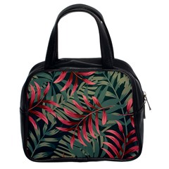 Trending Abstract Seamless Pattern With Colorful Tropical Leaves Plants Green Classic Handbag (two Sides) by Vaneshart