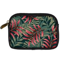 Trending Abstract Seamless Pattern With Colorful Tropical Leaves Plants Green Digital Camera Leather Case by Vaneshart