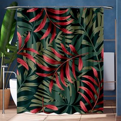 Trending Abstract Seamless Pattern With Colorful Tropical Leaves Plants Green Shower Curtain 60  X 72  (medium)  by Vaneshart