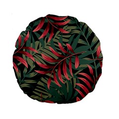 Trending Abstract Seamless Pattern With Colorful Tropical Leaves Plants Green Standard 15  Premium Round Cushions by Vaneshart