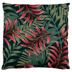 Trending Abstract Seamless Pattern With Colorful Tropical Leaves Plants Green Large Flano Cushion Case (one Side) by Vaneshart