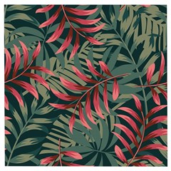 Trending Abstract Seamless Pattern With Colorful Tropical Leaves Plants Green Wooden Puzzle Square by Vaneshart