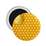 Abstract Honeycomb Background With Realistic Transparent Honey Drop 2.25  Magnets Front