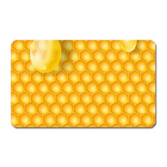 Abstract Honeycomb Background With Realistic Transparent Honey Drop Magnet (rectangular) by Vaneshart