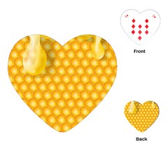 Abstract Honeycomb Background With Realistic Transparent Honey Drop Playing Cards Single Design (heart) by Vaneshart