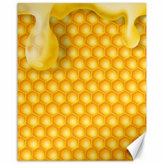 Abstract Honeycomb Background With Realistic Transparent Honey Drop Canvas 16  X 20  by Vaneshart