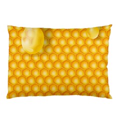 Abstract Honeycomb Background With Realistic Transparent Honey Drop Pillow Case by Vaneshart