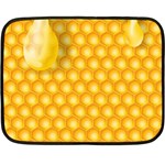 Abstract Honeycomb Background With Realistic Transparent Honey Drop Fleece Blanket (Mini) 35 x27  Blanket