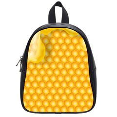 Abstract Honeycomb Background With Realistic Transparent Honey Drop School Bag (small) by Vaneshart