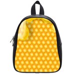 Abstract Honeycomb Background With Realistic Transparent Honey Drop School Bag (Small) Front