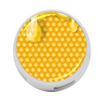 Abstract Honeycomb Background With Realistic Transparent Honey Drop 4-Port USB Hub (One Side) Front